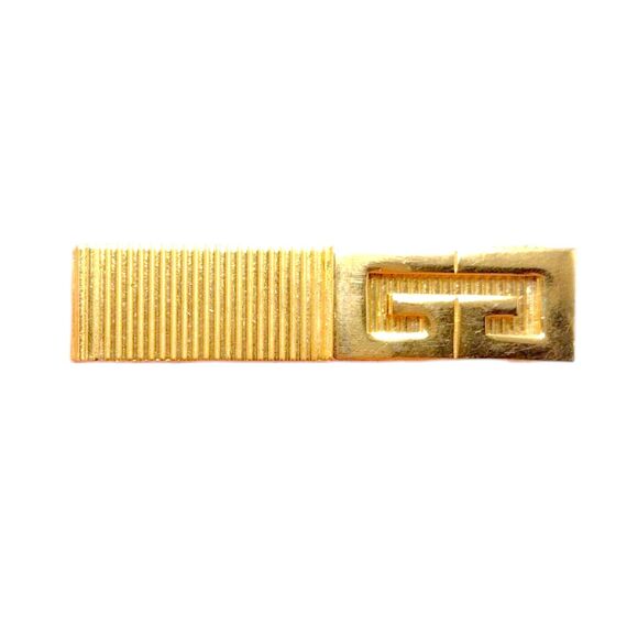 Vintage Givenchy Gold Plated Bijoux Men's Tie Bar Tie Clip Logo 1-3/4" Paris NY - Picture 1 of 10